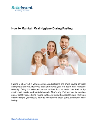 How to Maintain Oral Hygiene During Fasting