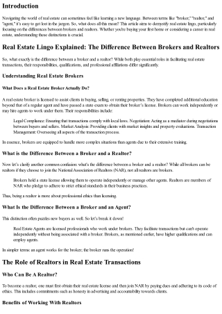 Real Estate Lingo Explained: The Difference Between Brokers and Realtors