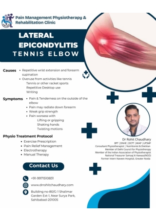 Lateral Epicondylitis | Tennis Elbow | Pain Management Physiotherapy