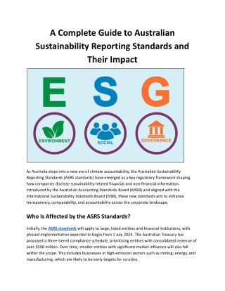 A Complete Guide to Australian Sustainability Reporting Standards and Their Impact
