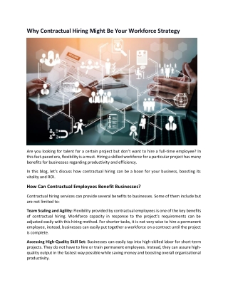 Why Contractual Hiring Might Be Your Best Workforce Strategy