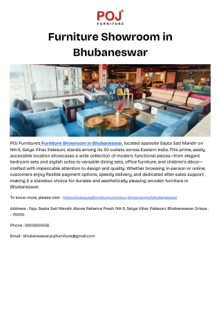 Furniture Showroom in Bhubaneswar