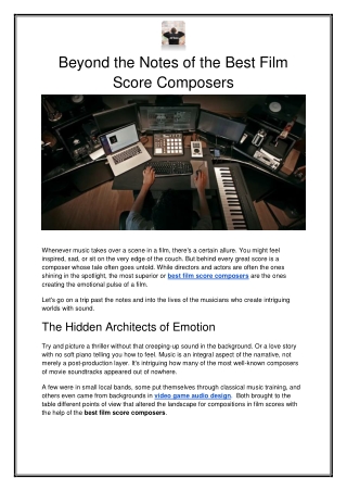 Beyond the Notes of the Best Film Score Composers