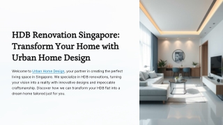 HDB Renovation Singapore: Transform Your Home with Urban Home Design