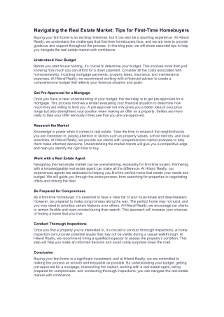 Navigating the Real Estate Market