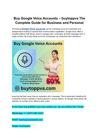 _Buy Google Voice Accounts – buytoppva The Complete Guide for Business and Personal