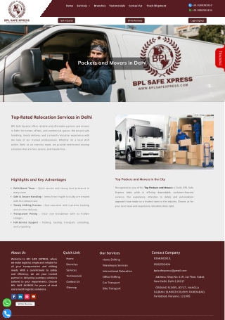 Professional Movers and Packers in Delhi