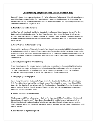 Understanding Bangkok’s Condo Market Trends in 2025