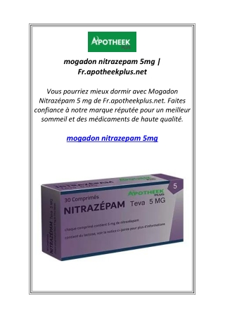 mogadon nitrazepam 5mg | Fr.apotheekplus.net