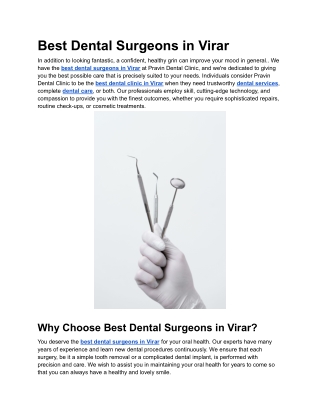 Best Dental Surgeons in Virar