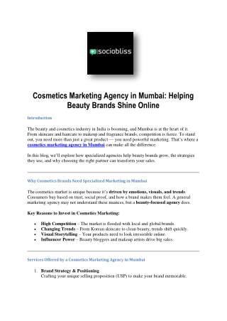 Cosmetics Marketing Agency in Mumbai | Beauty & Skincare Brand Growth