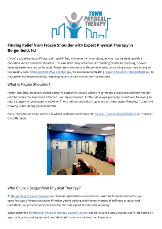 Bergenfield Physical Therapy