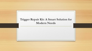 Trigger Repair Kit a Smart Solution for Modern Needs