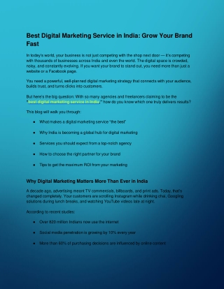 Best Digital Marketing Service in India_ Grow Your Brand Fast