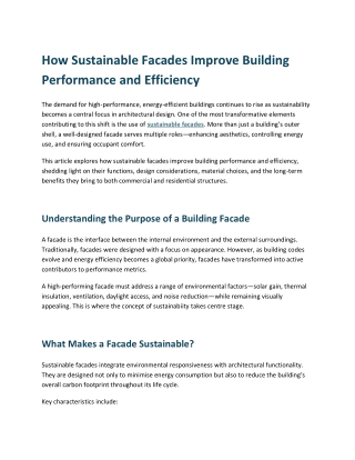Sustainable Facades by Glass Wall Systems for Next-Gen Building Efficiency