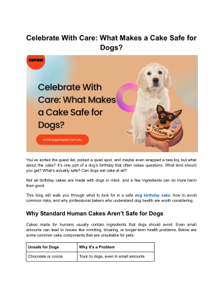 Celebrate With Care What Makes a Cake Safe for Dogs
