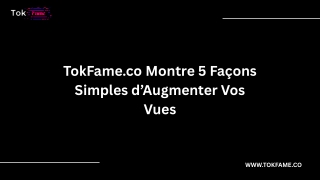 TokFame.co Montre 5 Façons Simples d’Augmenter Vos Vues