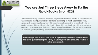 Easy Solutions for QuickBooks Error H202