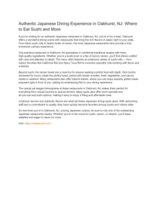 Authentic Japanese Dining Experience in Oakhurst, NJ_ Where to Eat Sushi and More