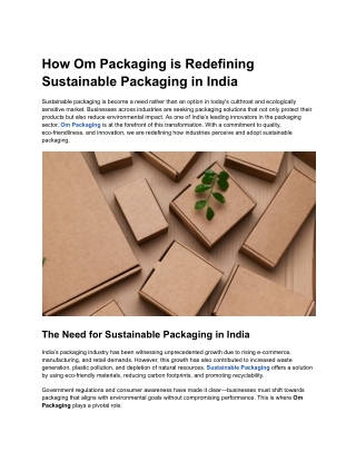 Sustainable packaging solutions1