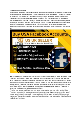 Step-by-Step Guide to Purchasing USA Facebook Accounts