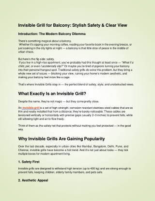 Invisible Grill for Balcony_ Stylish Safety & Clear View