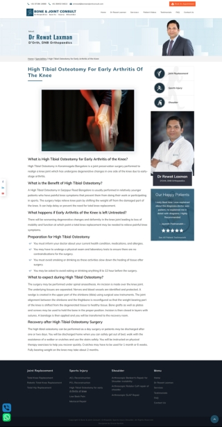 High Tibial Osteotomy for Early Arthritis of the Knee in Koramangala