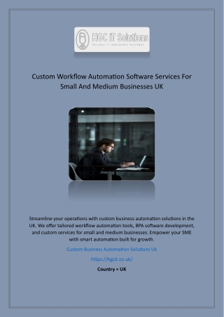Custom Workflow Automation Software Services For Small And Medium Businesses UK