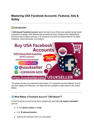 Top 12 Sites to Buy USA Facebook Accounts and Manage Safely