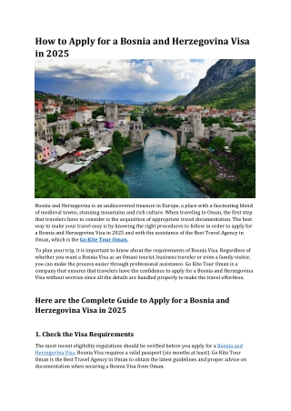 How to Apply for a Bosnia and Herzegovina Visa in 2025