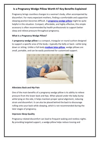 Is a Pregnancy Wedge Pillow Worth It Key Benefits Explained