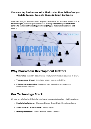 Blockchain Application Development | AriProDesigns