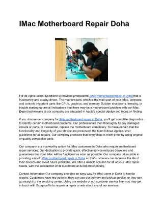 IMac Motherboard Repair Doha