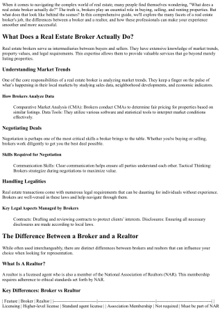 Behind the Scenes: What a Real Estate Broker Actually Does for You