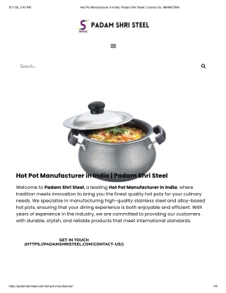 Hot Pot & SS Swing Bin Manufacturer in India