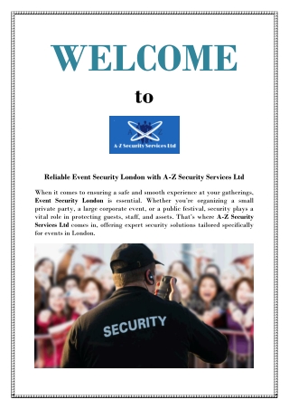Professional Event Security Solutions in London