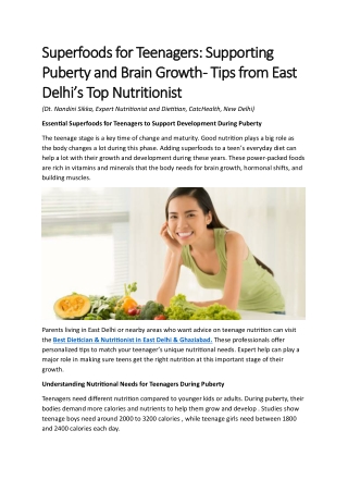 Superfoods for Teenagers