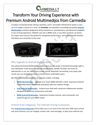 BMW Android Multimedija At Carmedia