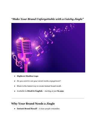 “Make Your Brand Unforgettable with a Catchy Jingle”