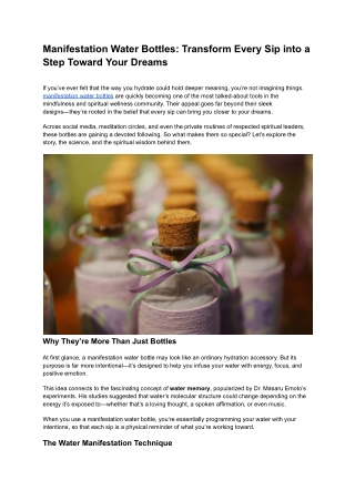 Manifestation Water Bottles_ Transform Every Sip into a Step Toward Your Dreams