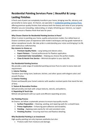 residential painting services Pune