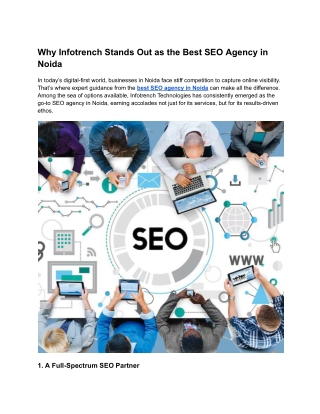 Why Infotrench Stands Out as the Best SEO Agency in Noida