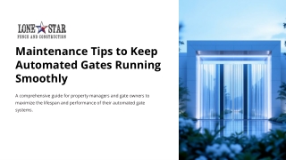 Maintenance Tips to Keep Automated Gates Running Smoothly