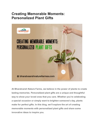 Creating Memorable Moments_ Personalized Plant Gifts