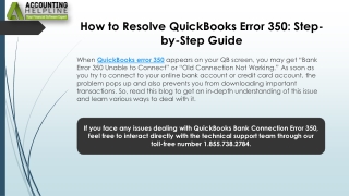 Fix QuickBooks Error 350 in Simple Steps
