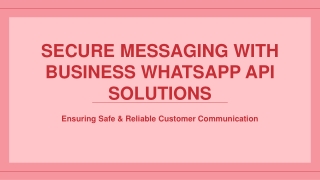 Secure Messaging with Business WhatsApp API Solutions