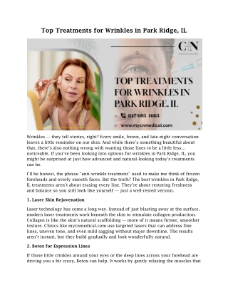Top Treatments for Wrinkles in Park Ridge, IL