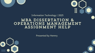 MBA Dissertation & Operations Management Assignment Help