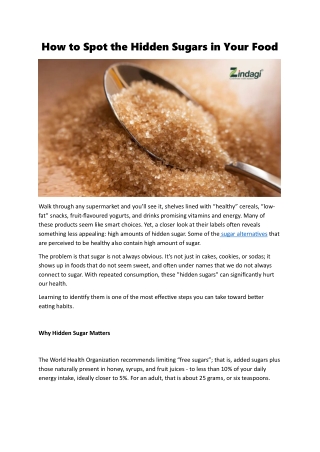 How to Spot the Hidden Sugars in Your Food