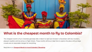 What is the cheapest month to fly to Colombia?